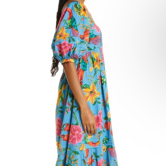 🦜NWOT FARM RIO Toucans Garden MIDI Dress SIZE M🦜SOLD at NORDSTROM FOR $250🦜 - Picture 4 of 8